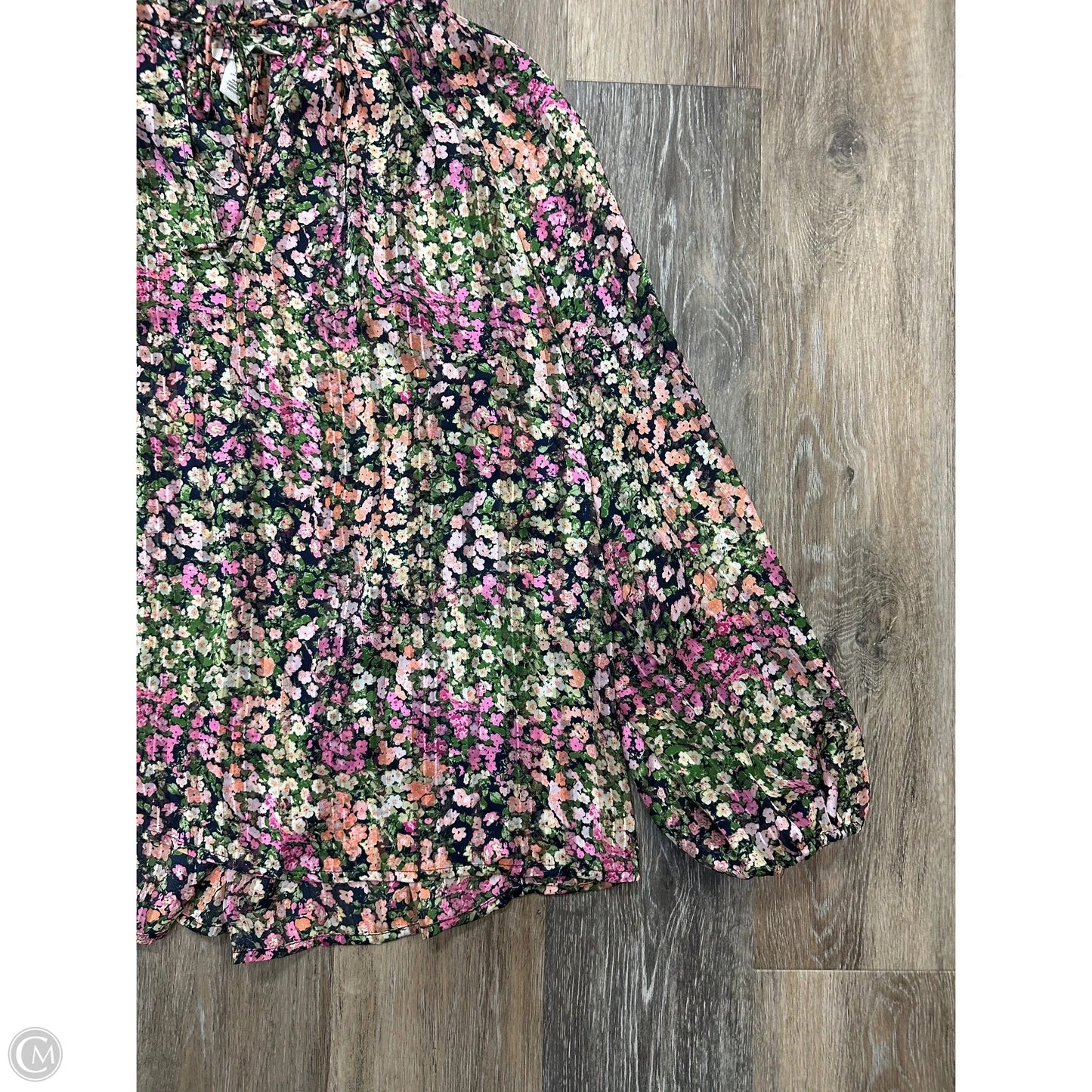 Blouse Long Sleeve By H&m In Floral Print, Size: Xl