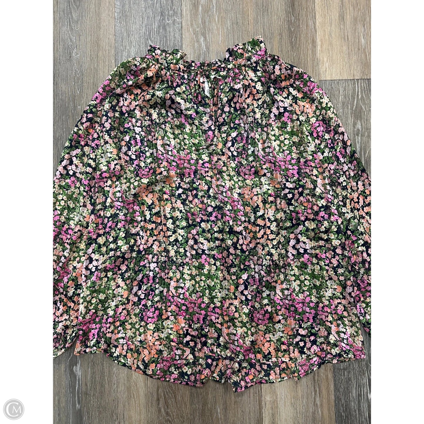 Blouse Long Sleeve By H&m In Floral Print, Size: Xl