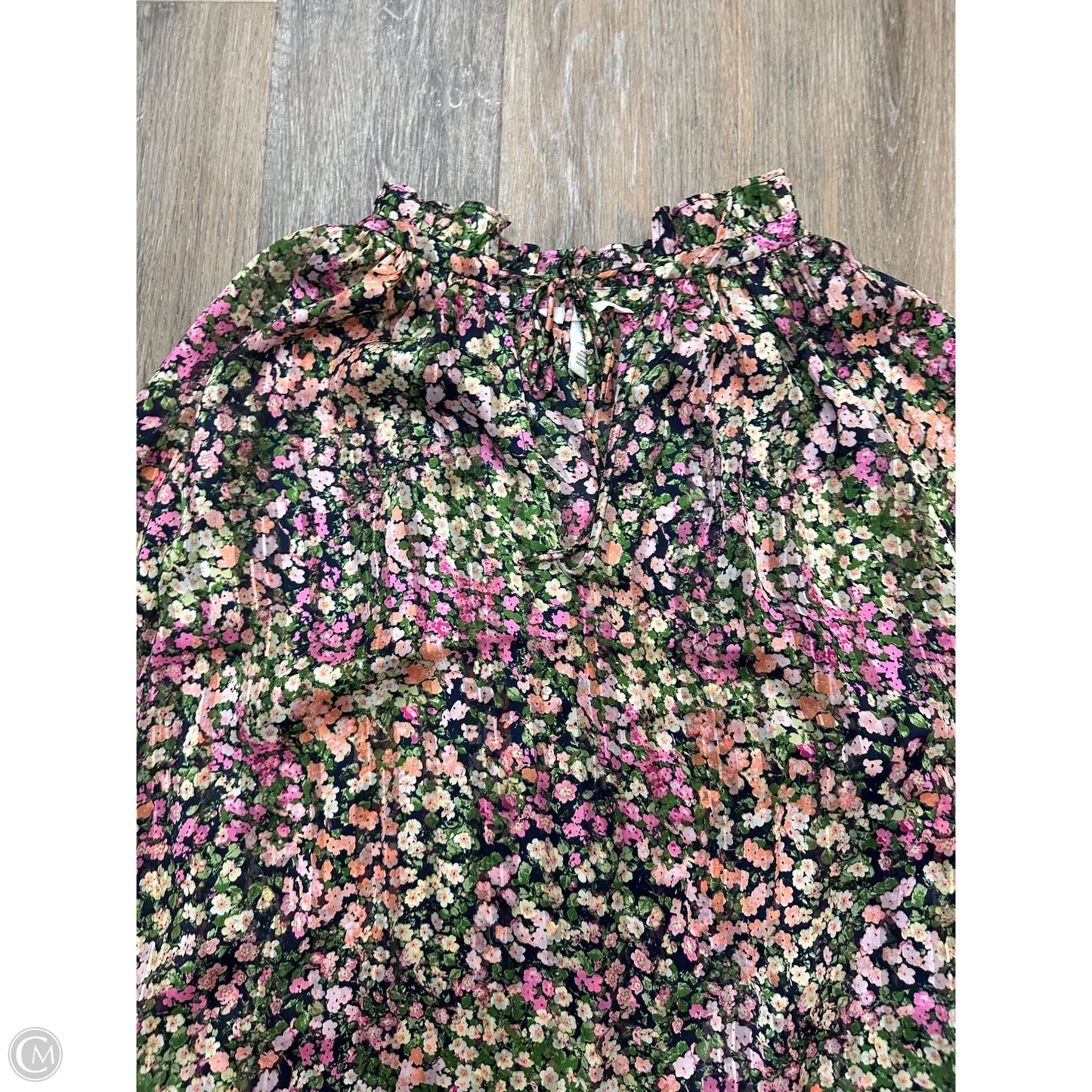 Blouse Long Sleeve By H&m In Floral Print, Size: Xl