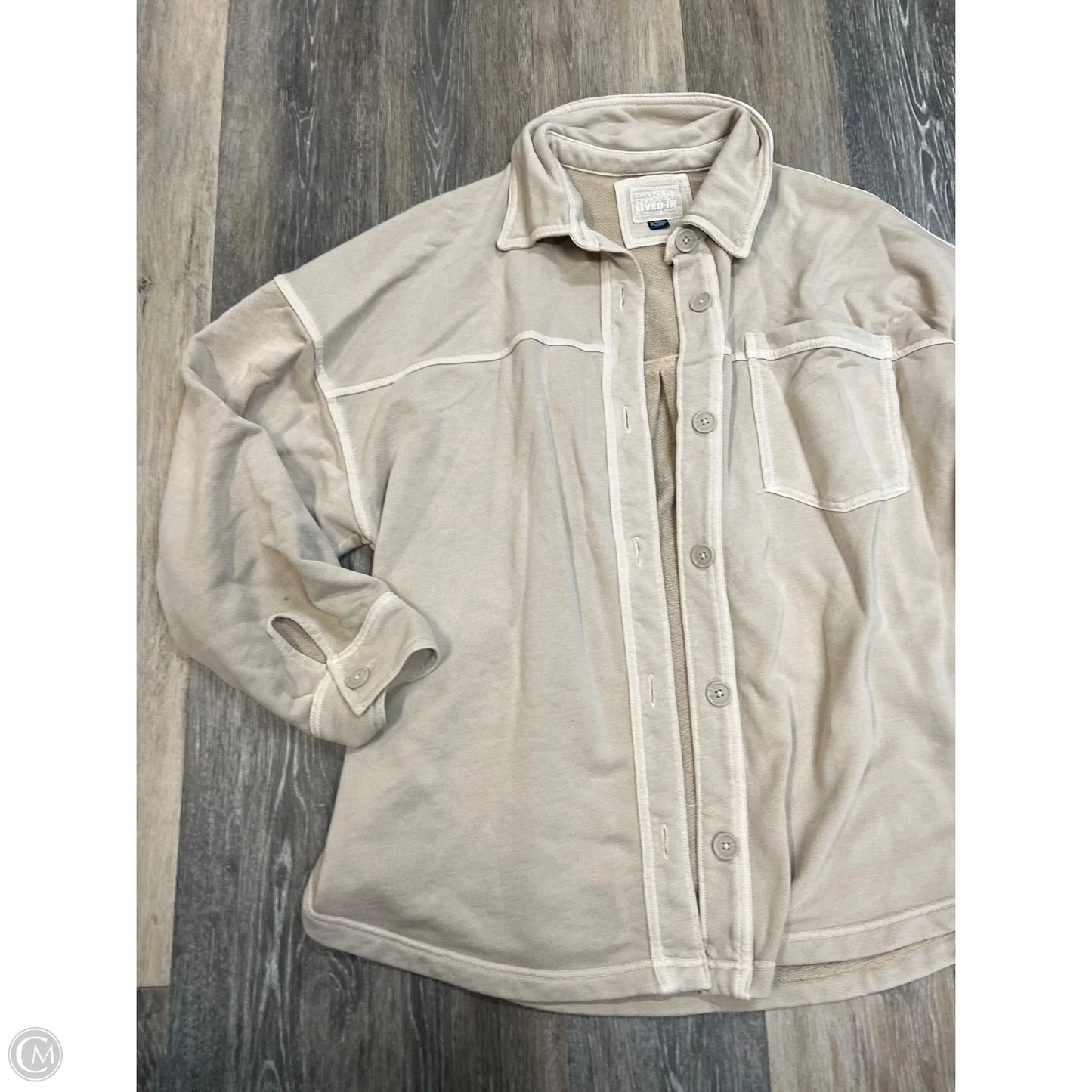 Jacket Shirt By American Eagle In Beige, Size: Xl