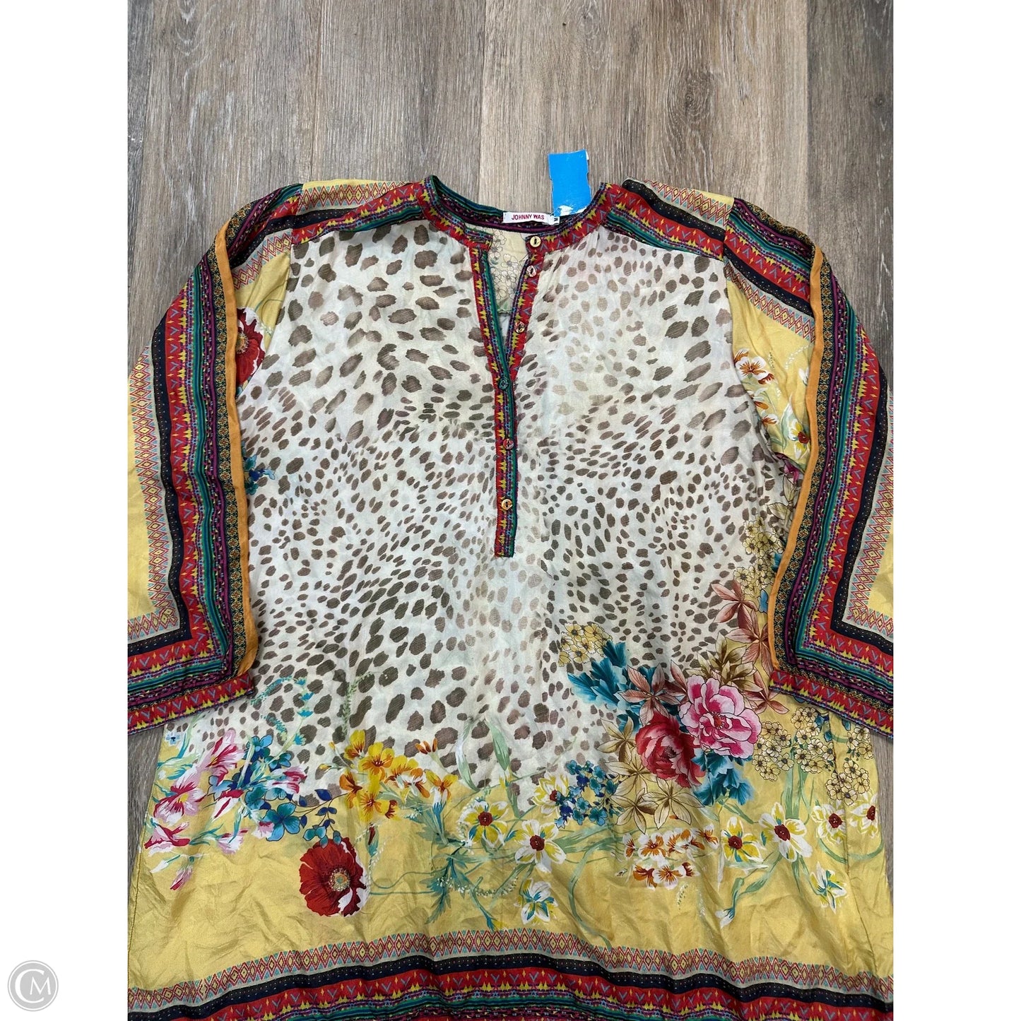 Blouse Long Sleeve By Johnny Was In Yellow, Size: M