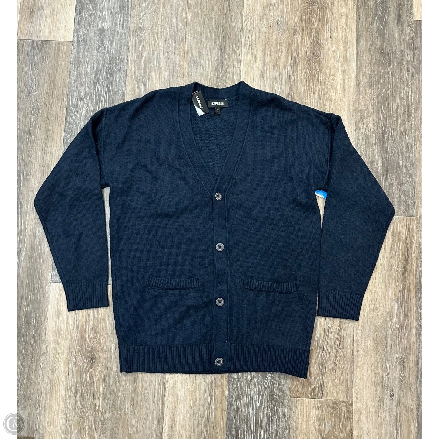 Sweater Cardigan By Express In Navy, Size: M