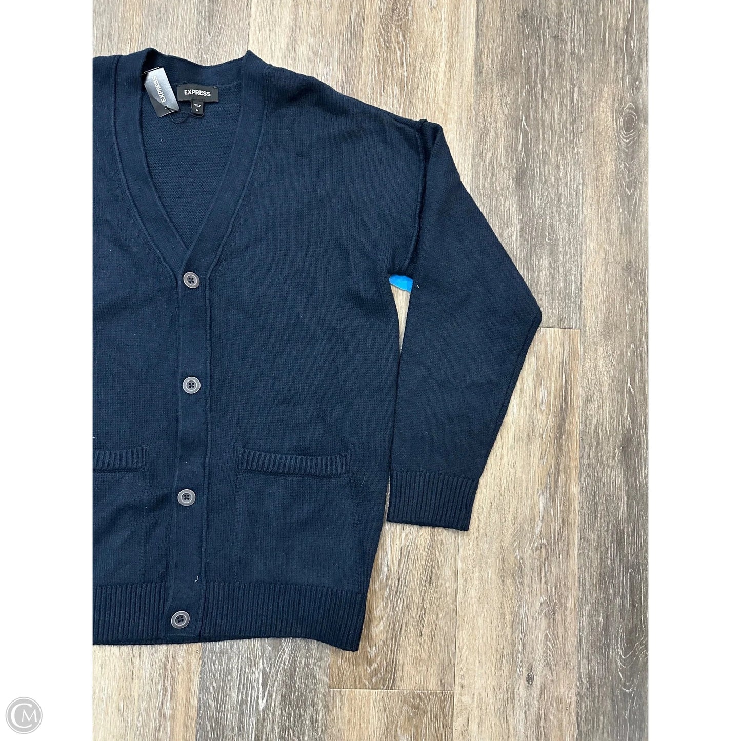 Sweater Cardigan By Express In Navy, Size: M