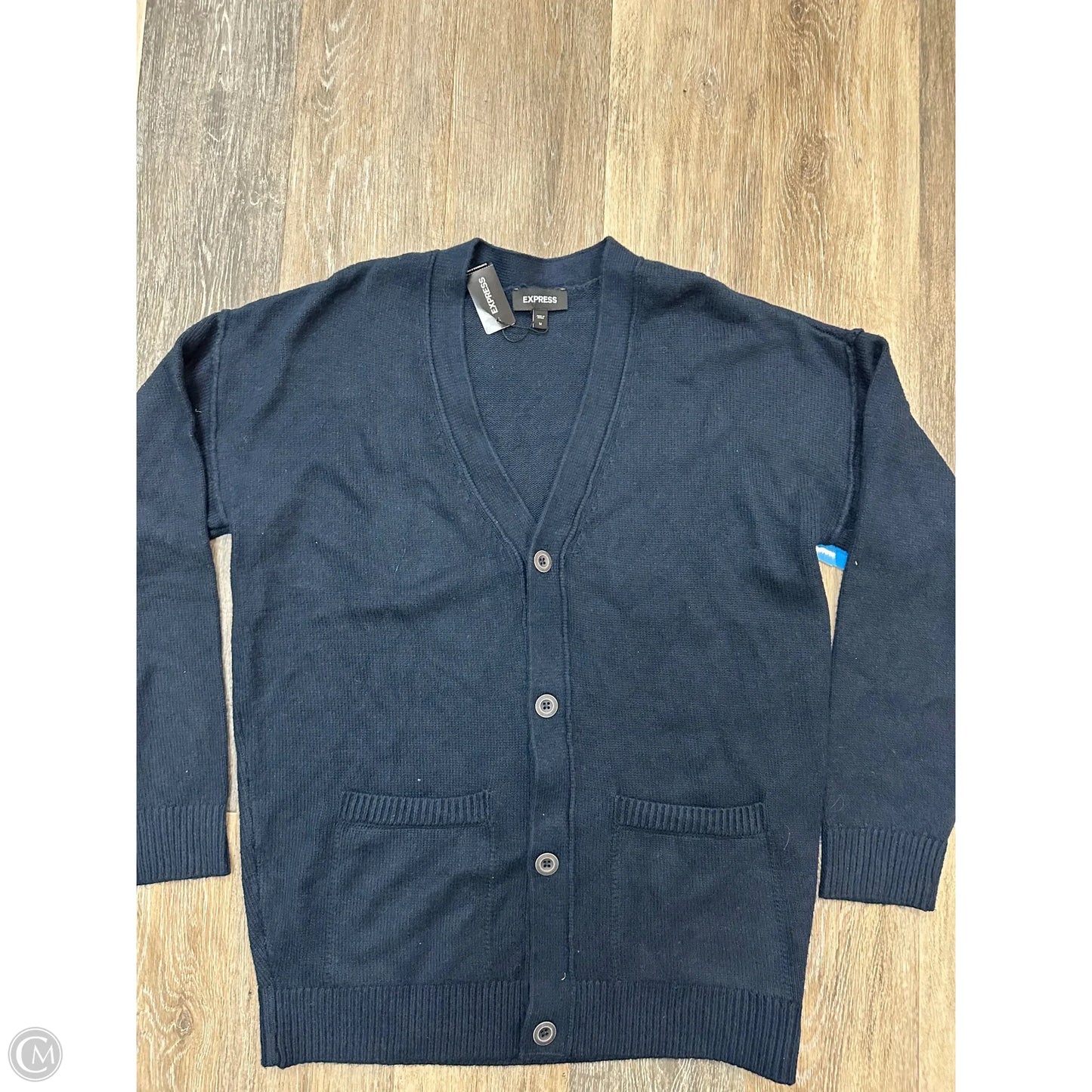 Sweater Cardigan By Express In Navy, Size: M