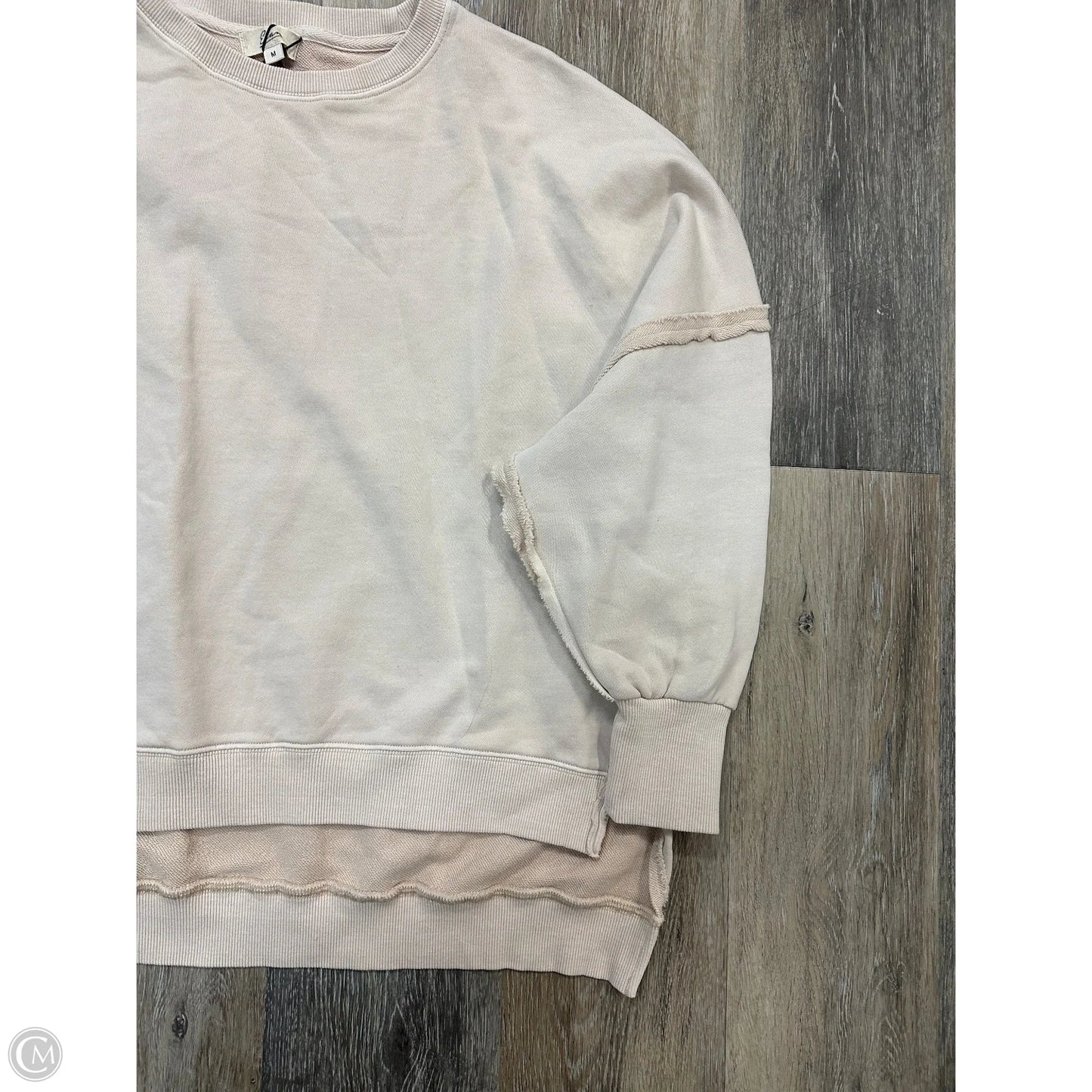 Sweatshirt Crewneck By Elan In Tan, Size: M