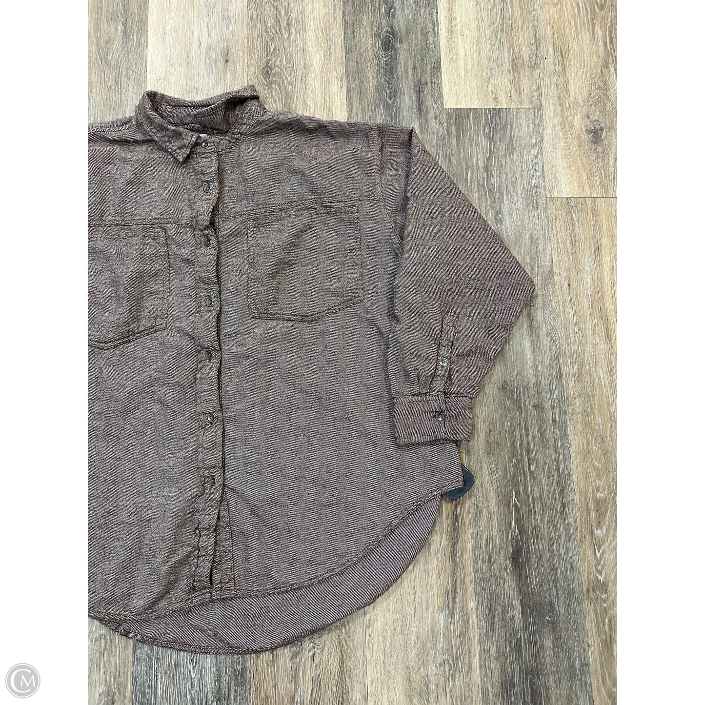 Jacket Shirt By Aerie In Brown, Size: L