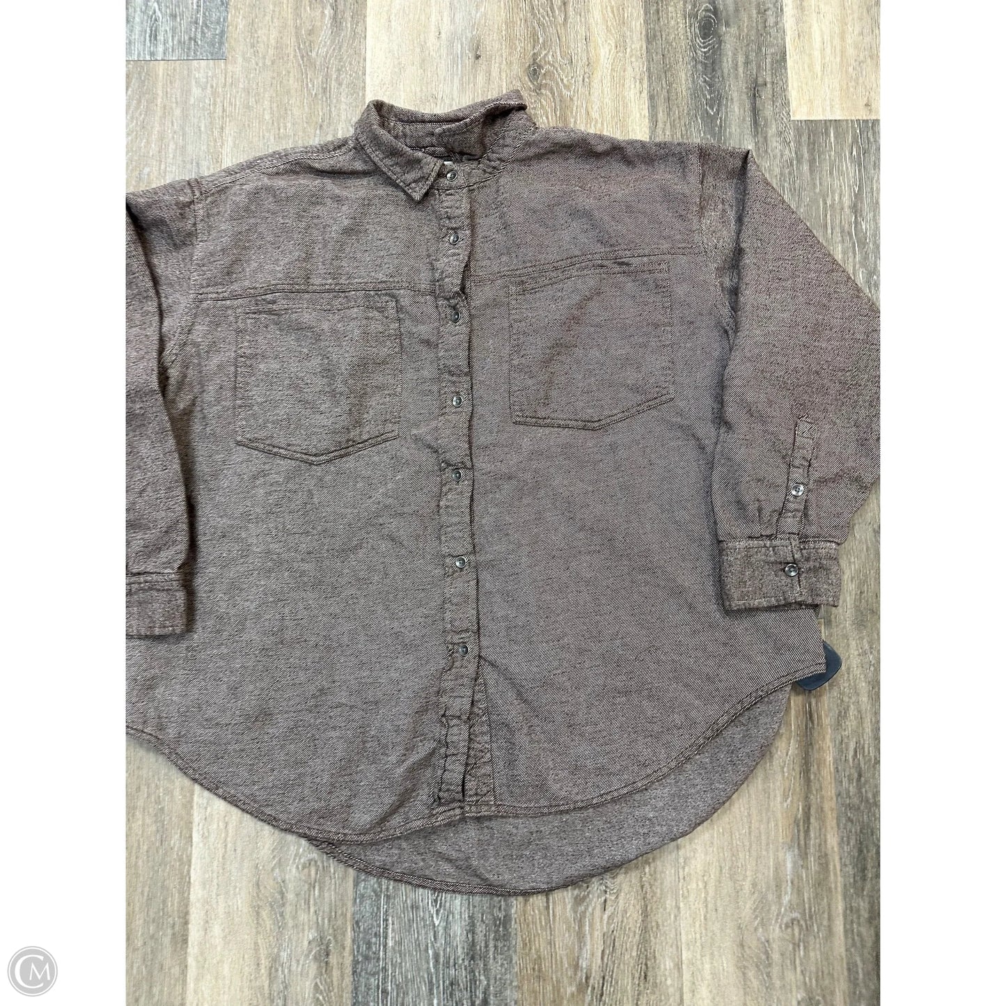 Jacket Shirt By Aerie In Brown, Size: L