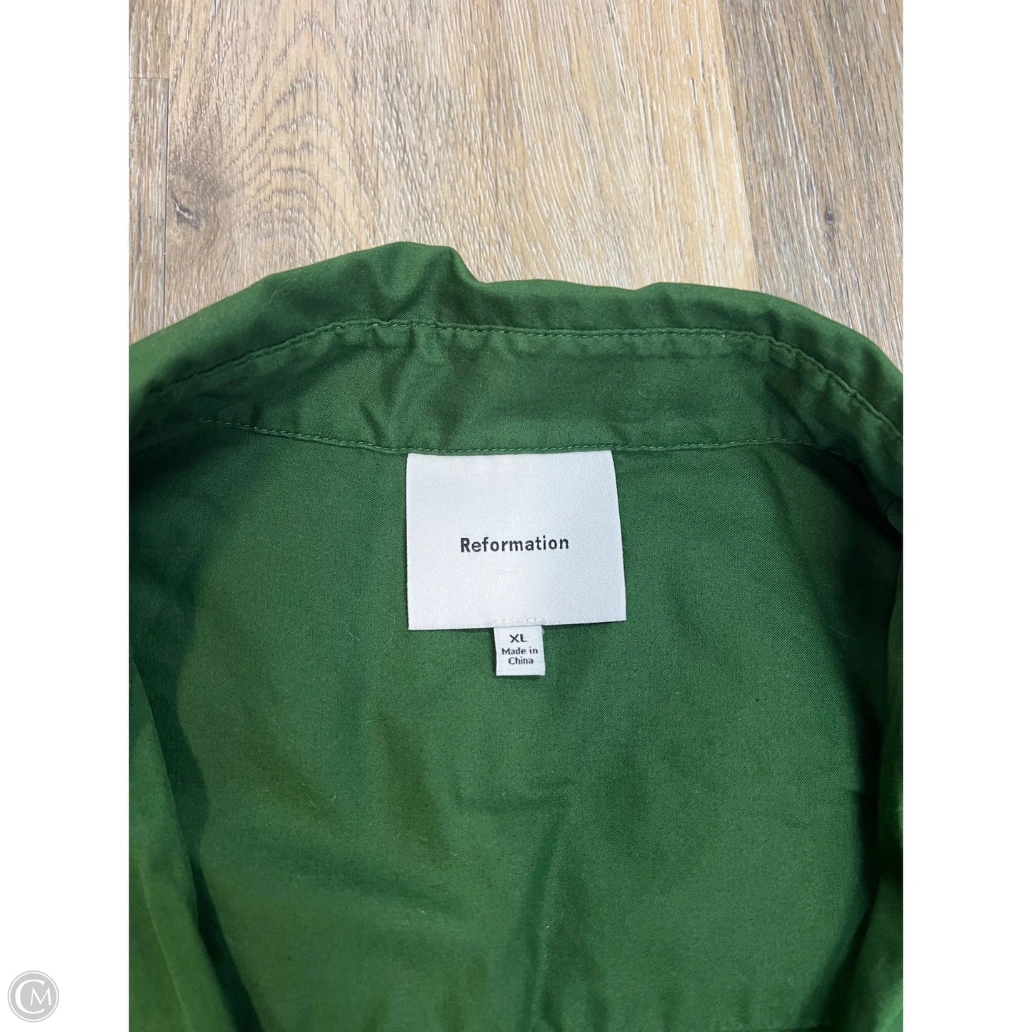 -Blouse Long Sleeve By Reformation In Green, Size: Xl