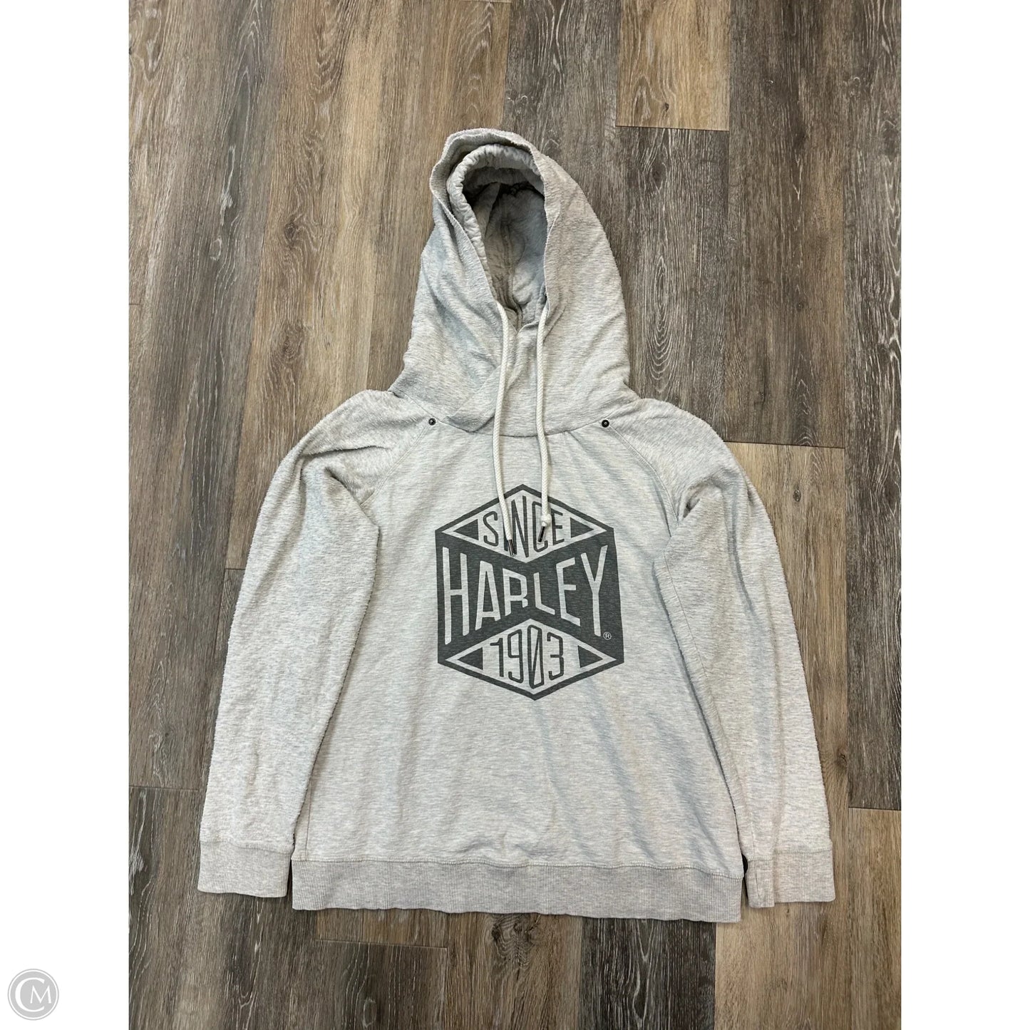 Sweatshirt Hoodie By Harley Davidson In Grey, Size: Xl