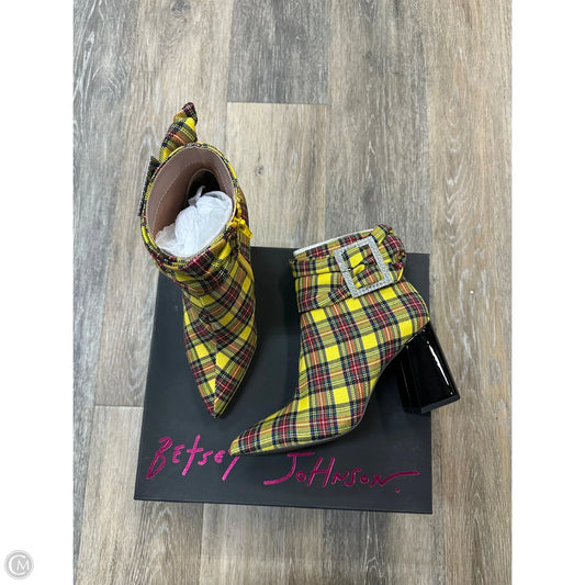 Boots Ankle Heels By Betsey Johnson In Yellow, Size: 7