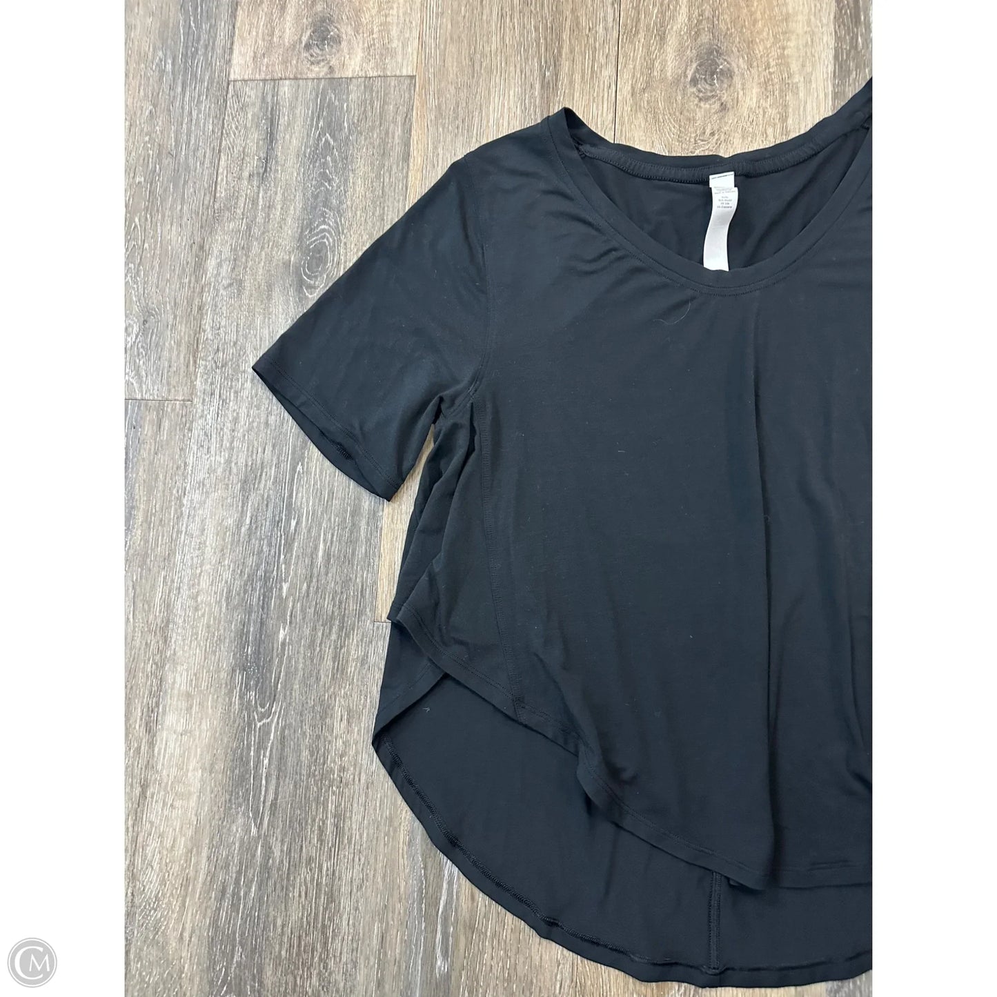 Athletic Top Short Sleeve By Lululemon In Black, Size: 2