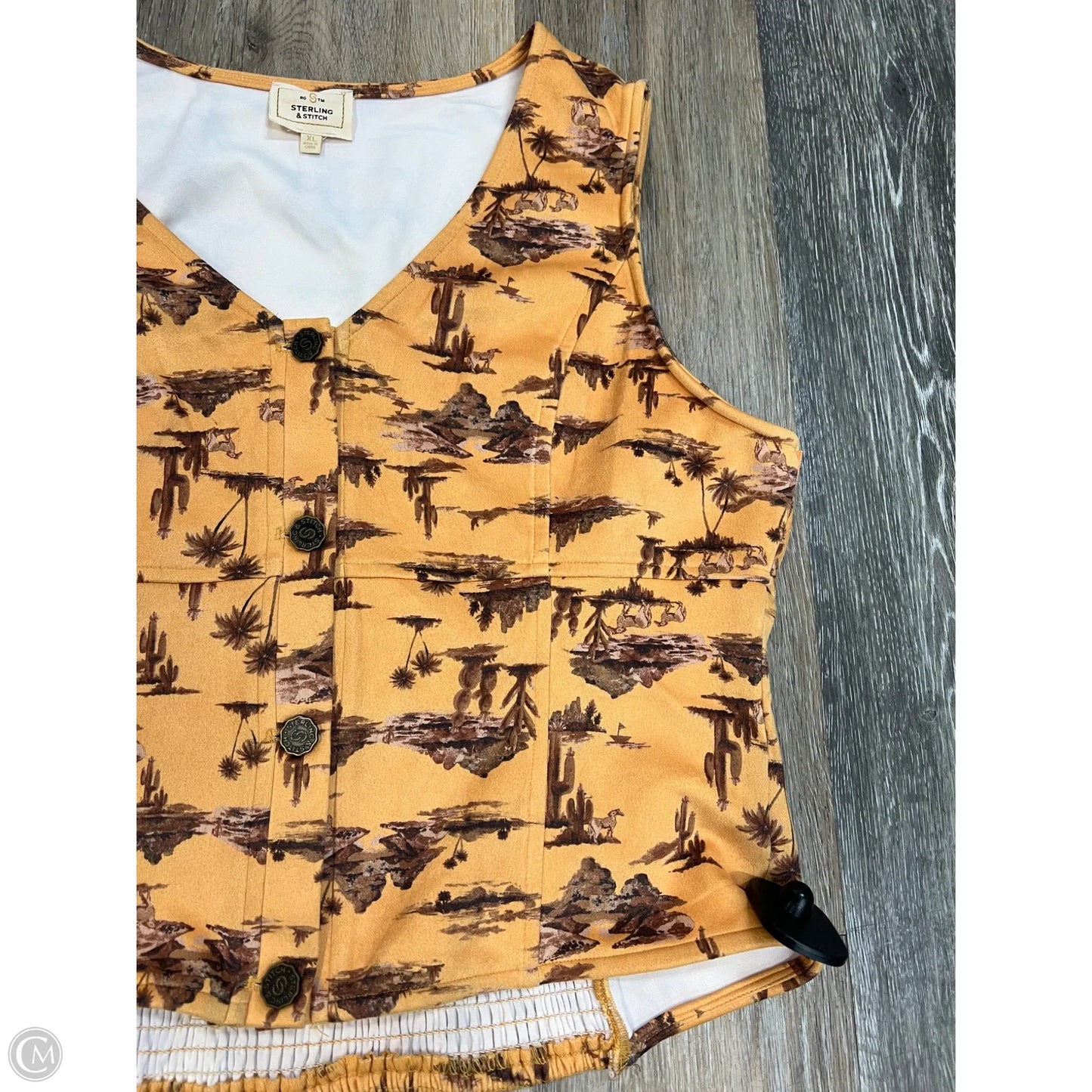 Top Sleeveless By Sterling and Stitch In Gold, Size: Xl