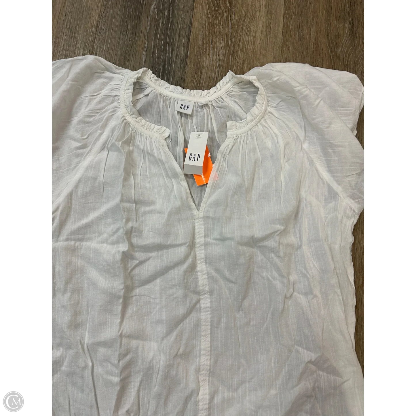 Top Short Sleeve By Gap In White, Size: S