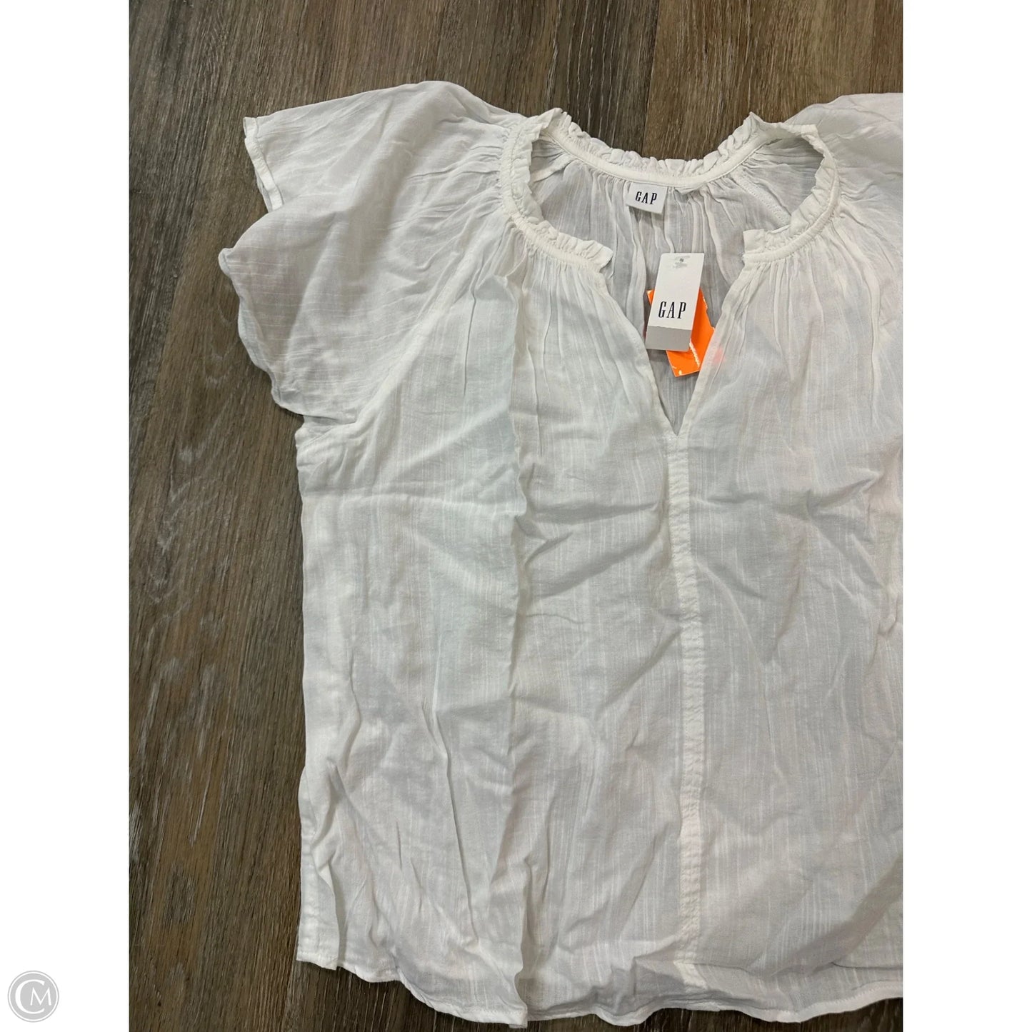 Top Short Sleeve By Gap In White, Size: S