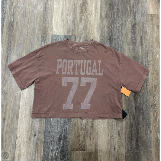 Top Short Sleeve By American Eagle In Brown, Size: S