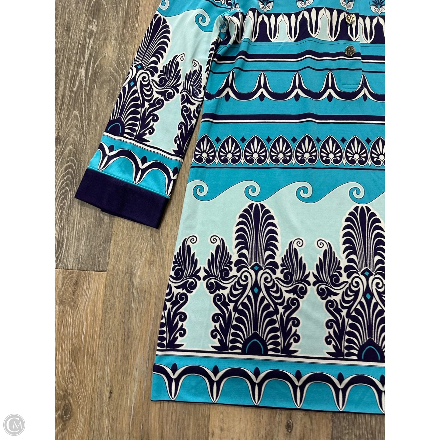 Blouse Designer By Tory Burch In Blue, Size: L