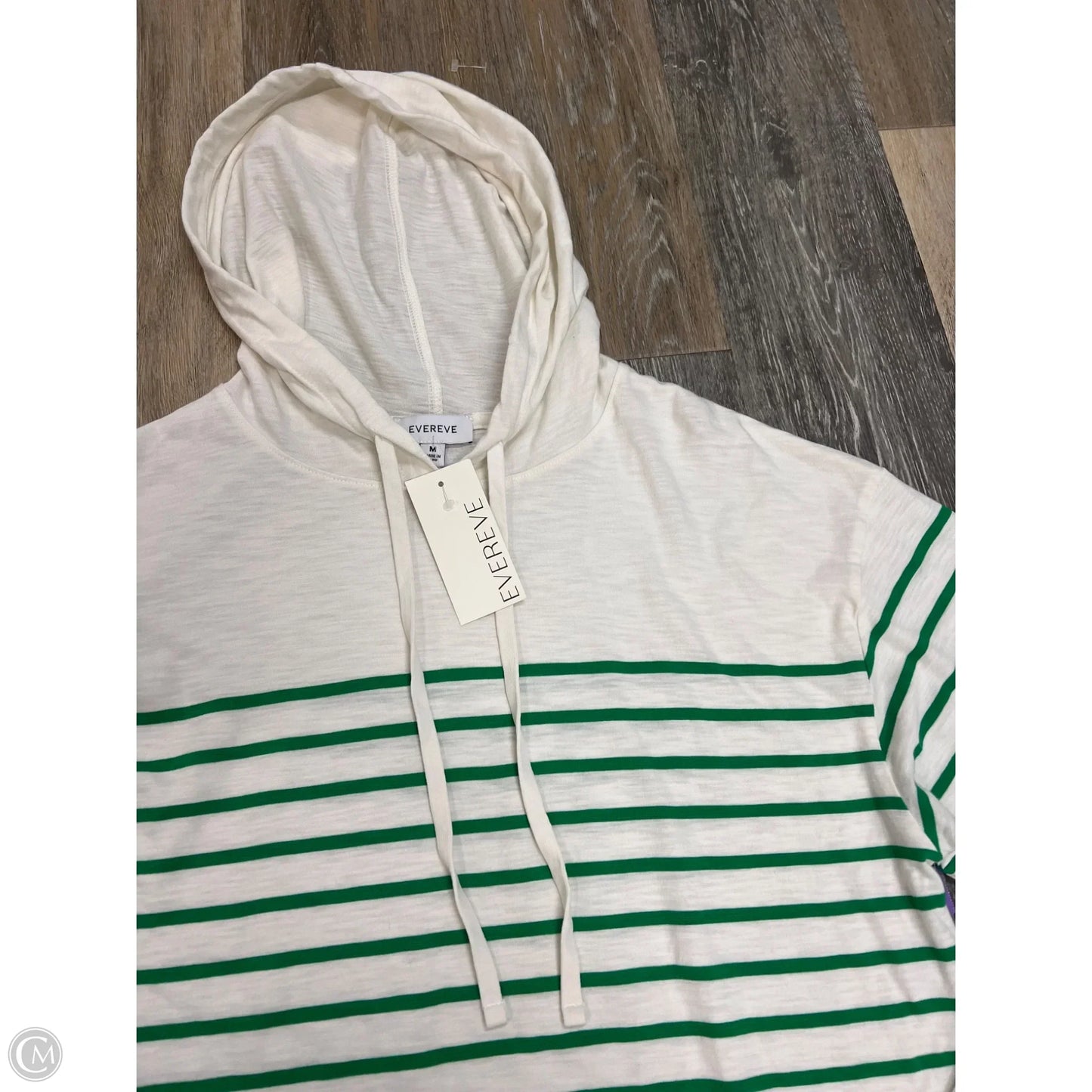 Top Long Sleeve By Evereve In Striped Pattern, Size: M