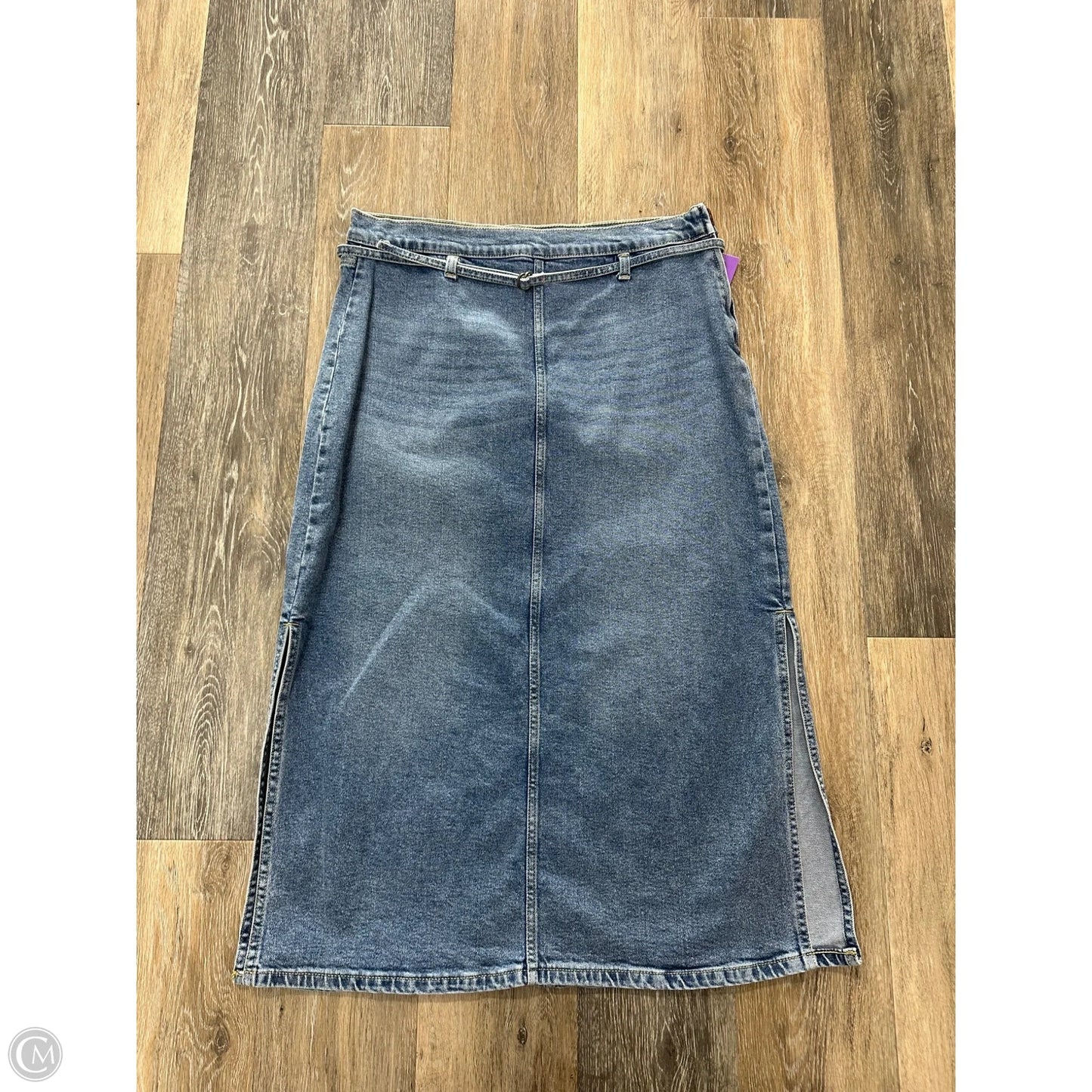 Skirt Maxi By Calvin Klein In Blue Denim, Size: 10