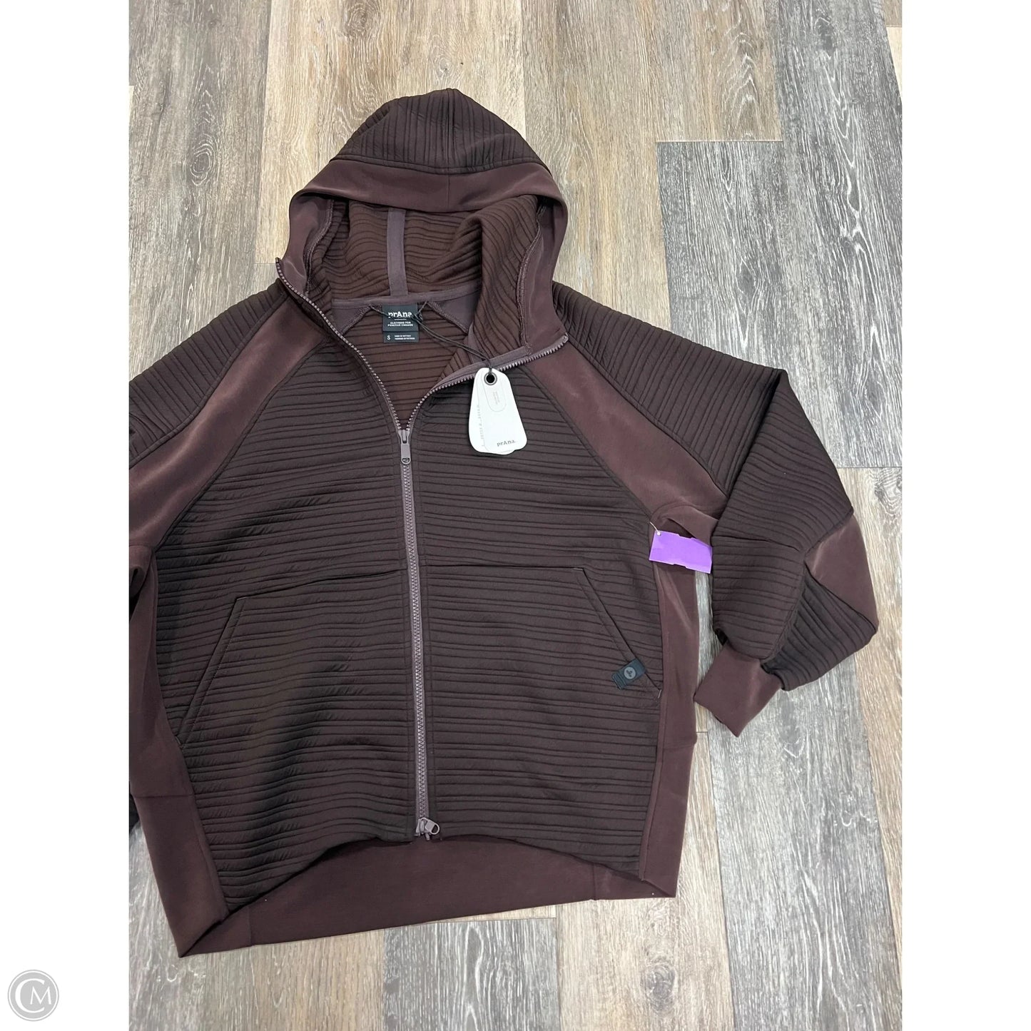 Athletic Sweatshirt Hoodie By Prana In Brown, Size: S