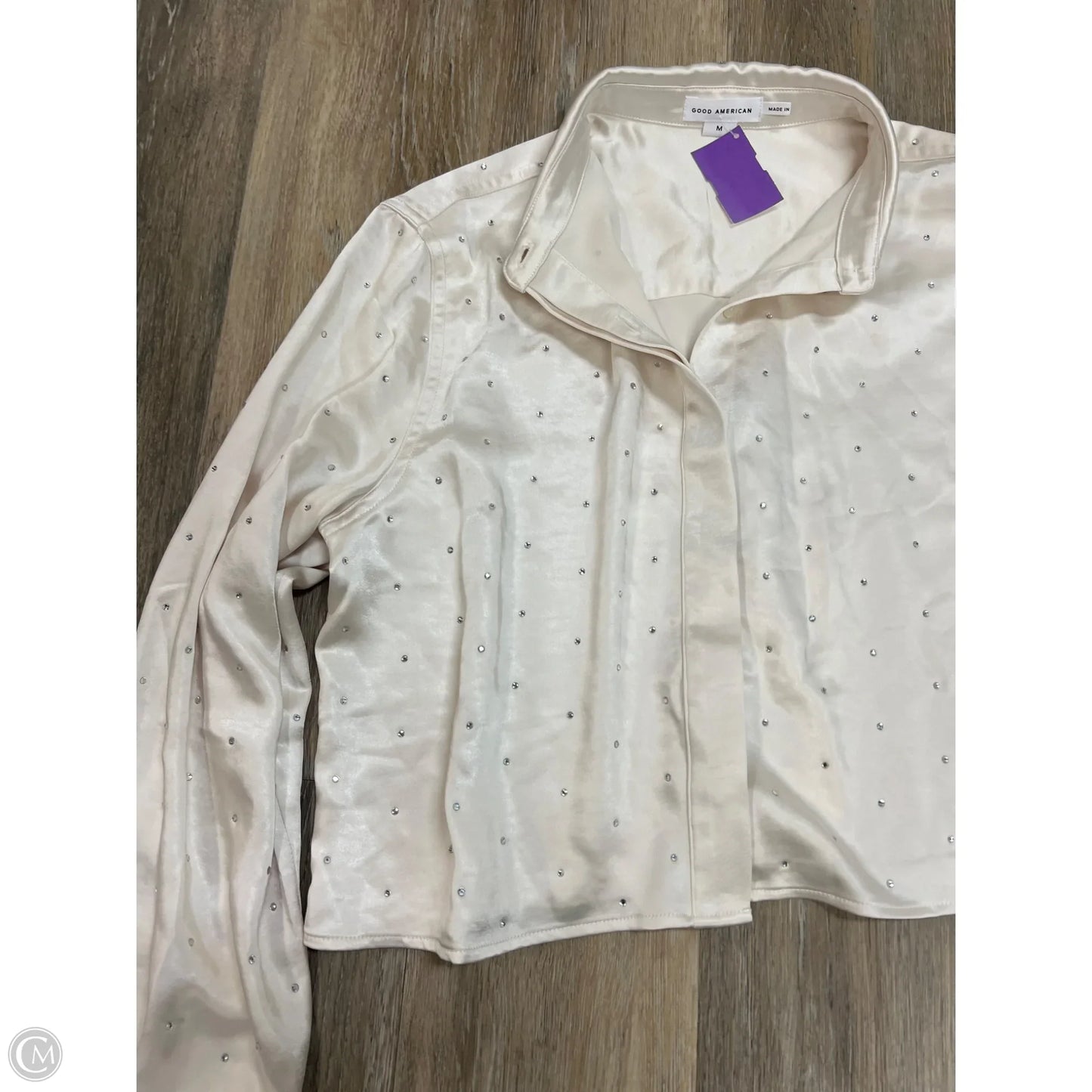 Blouse Long Sleeve By Good American In Cream, Size: M