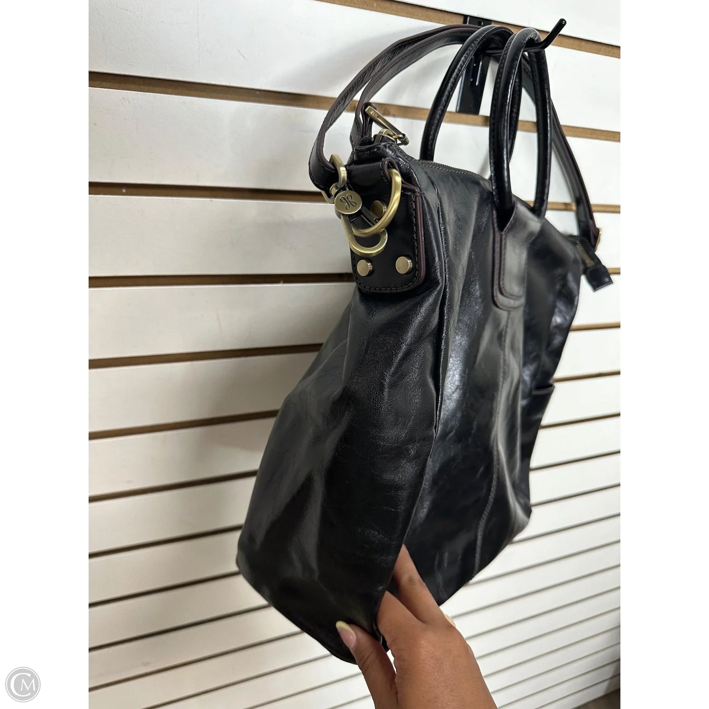 Handbag Leather By Hobo Intl, Size: Large
