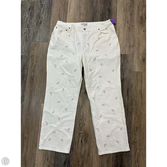 Jeans Boyfriend By Abercrombie And Fitch In White Denim, Size: 18