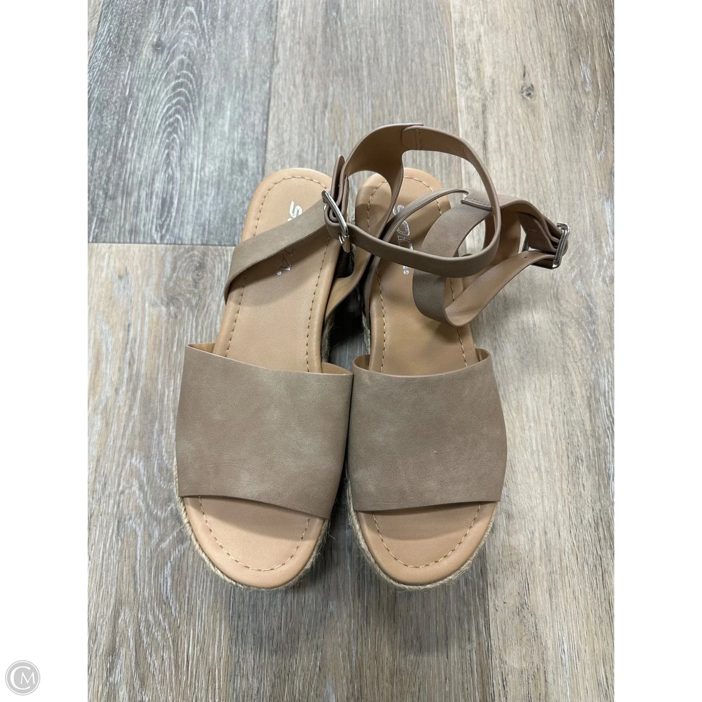 Sandals Heels Platform By Soda In Taupe, Size: 7