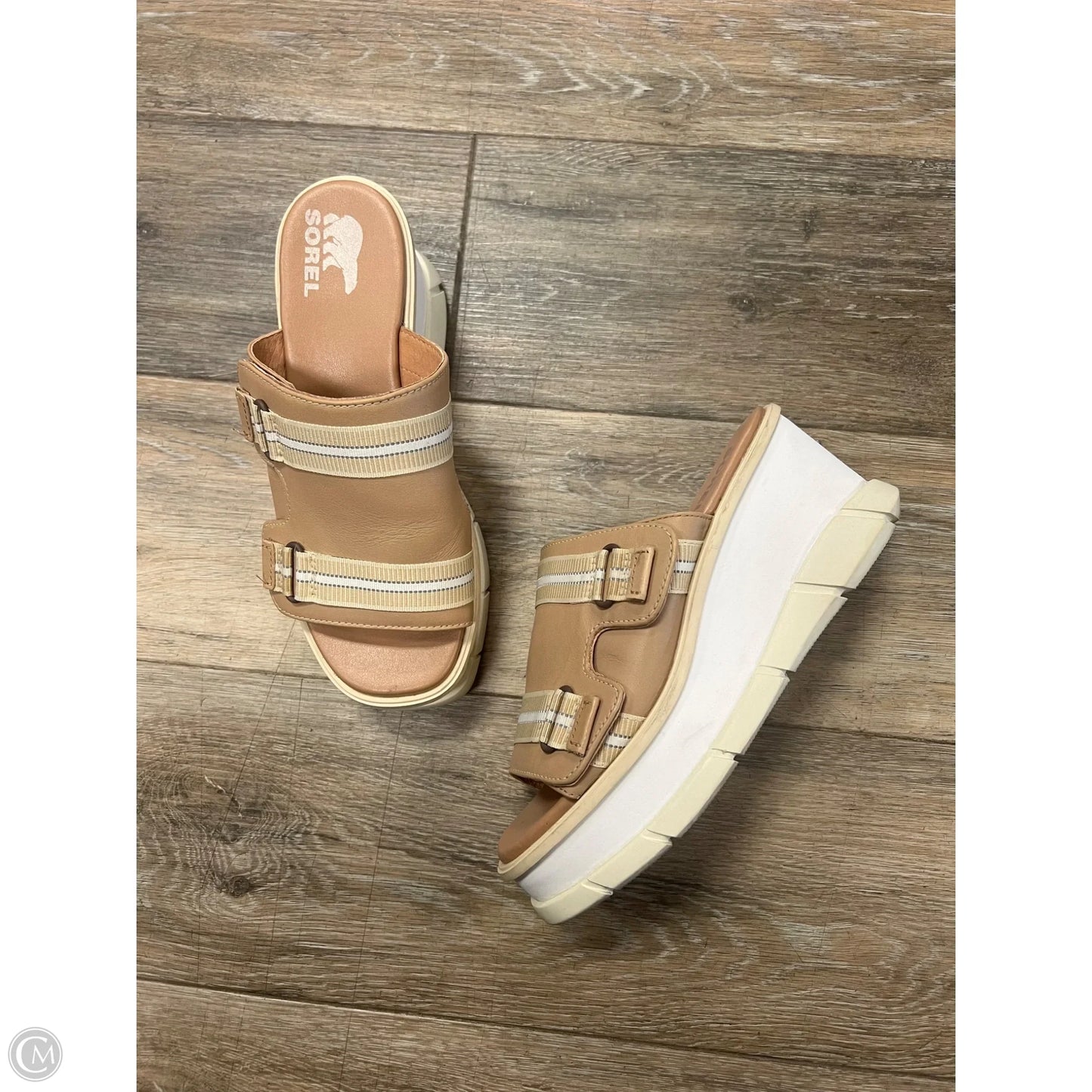 Sandals Heels Platform By Sorel In Tan, Size: 7