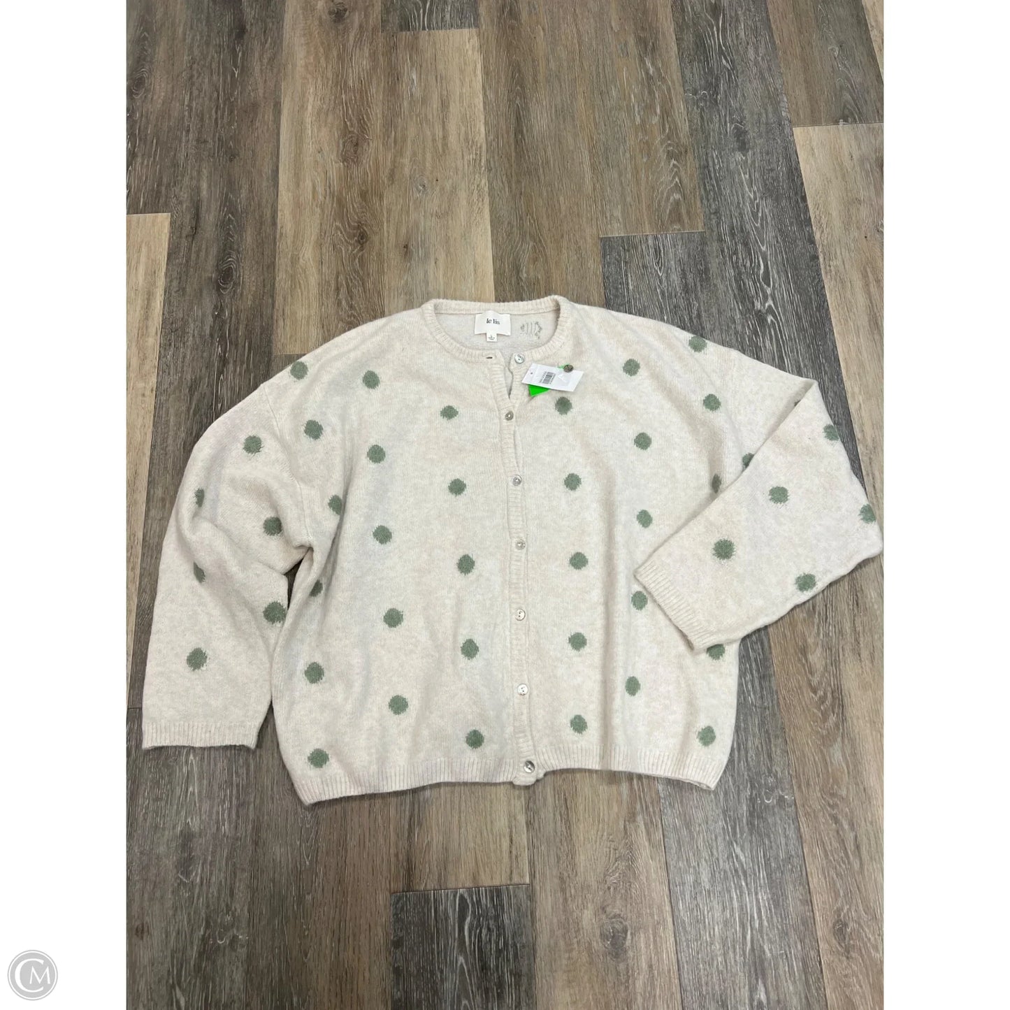 Sweater Cardigan By Le Lis In Polkadot Pattern, Size: L