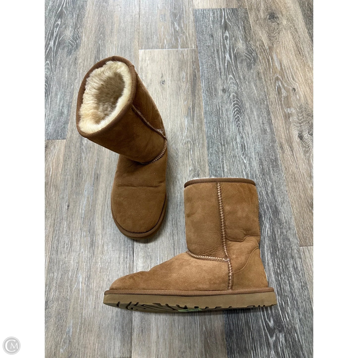 Boots Designer By Ugg In Brown, Size: 6