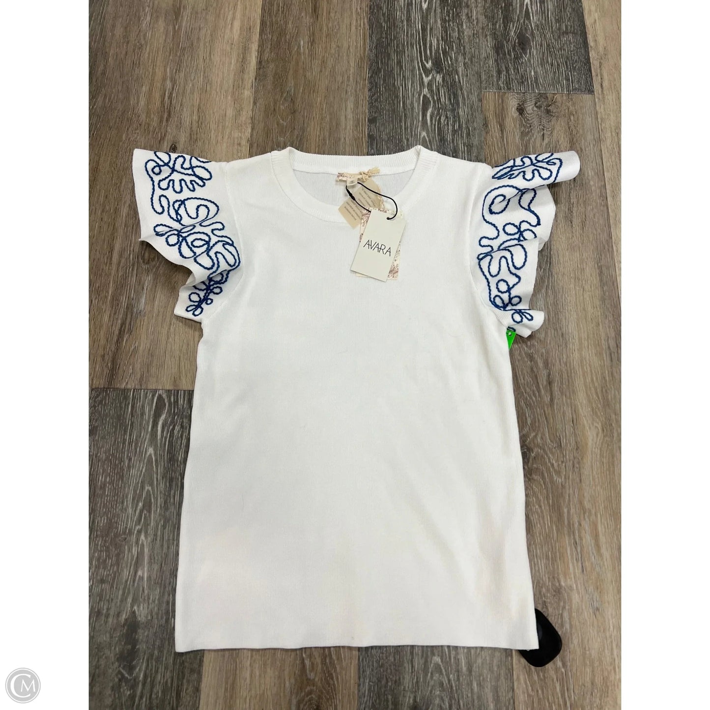 Top Short Sleeve By Hem & Thread In White, Size: M