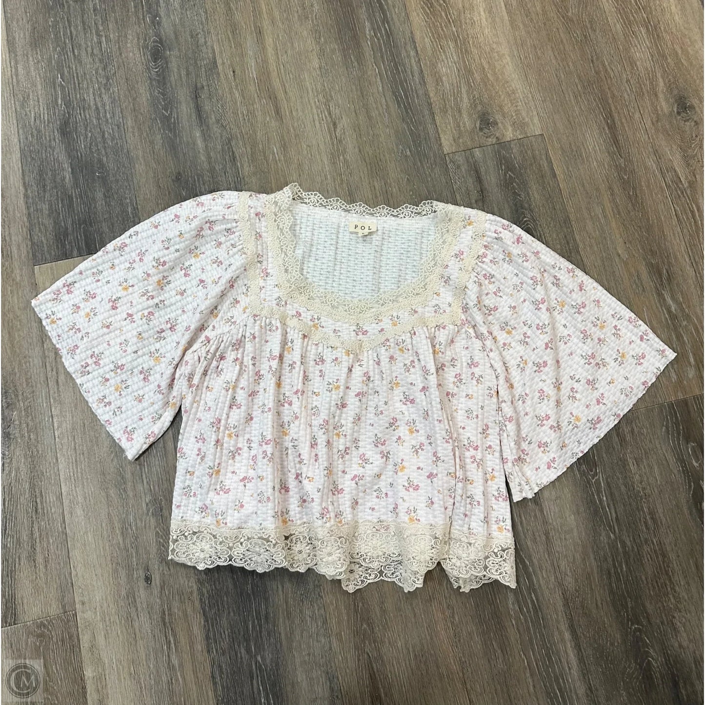Top Short Sleeve By Pol In Pink, Size: L