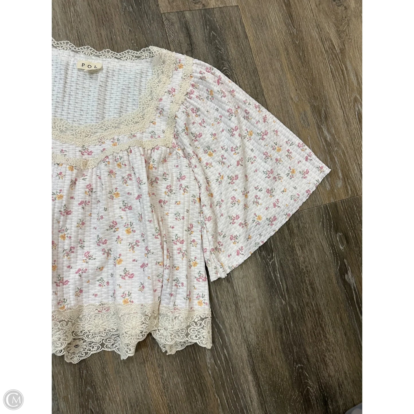 Top Short Sleeve By Pol In Pink, Size: L