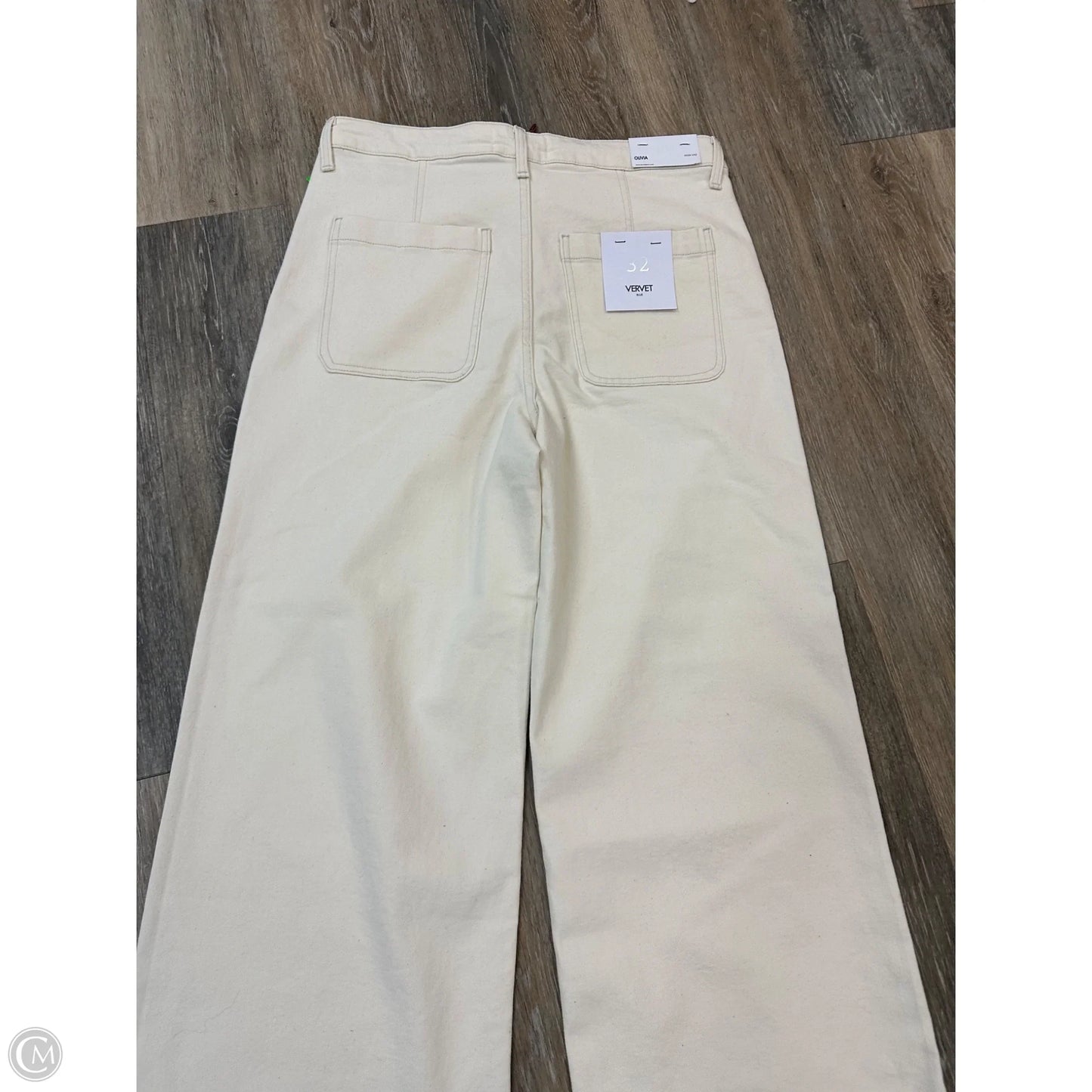 Jeans Wide Leg By Vervet In Cream Denim, Size: 14