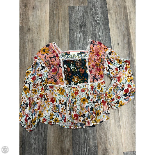Blouse Long Sleeve By Maeve In Floral Print, Size: M