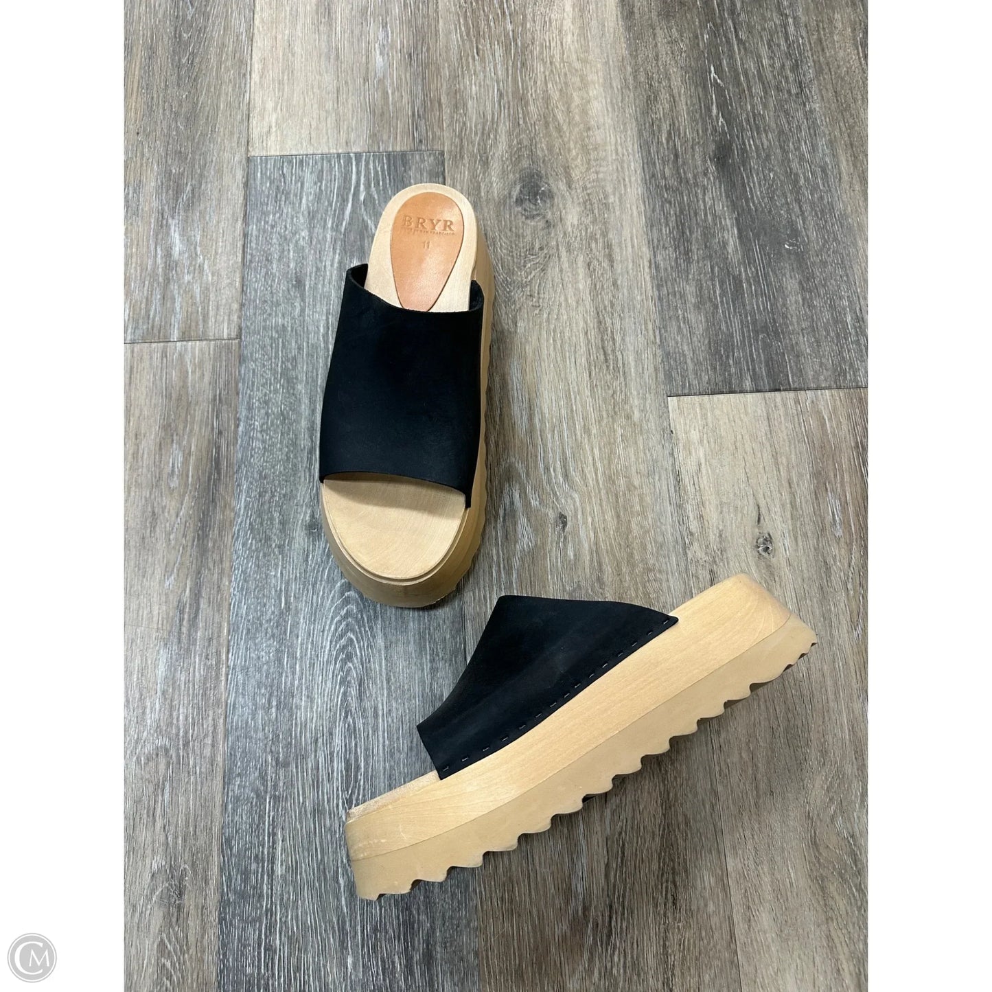 Sandals Heels Platform By Bryr In Black, Size: 11
