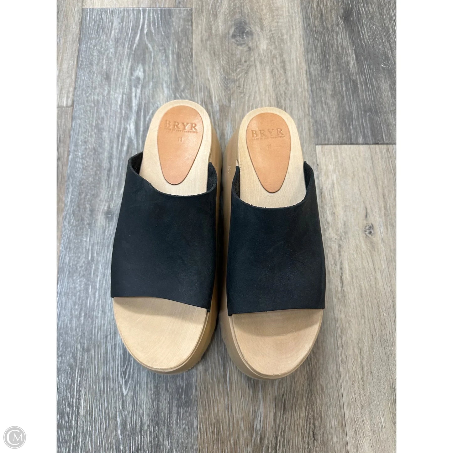 Sandals Heels Platform By Bryr In Black, Size: 11