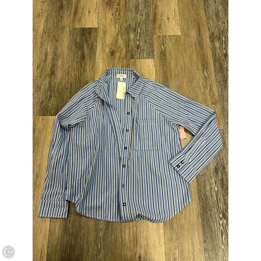 Blouse Long Sleeve By Evereve In Blue, Size: M