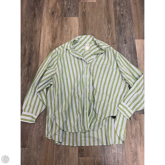 Blouse Long Sleeve By Aerie In Striped Pattern, Size: S