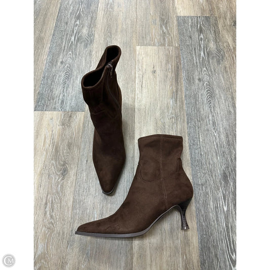 Boots Ankle Heels By Mia In Brown, Size: 9