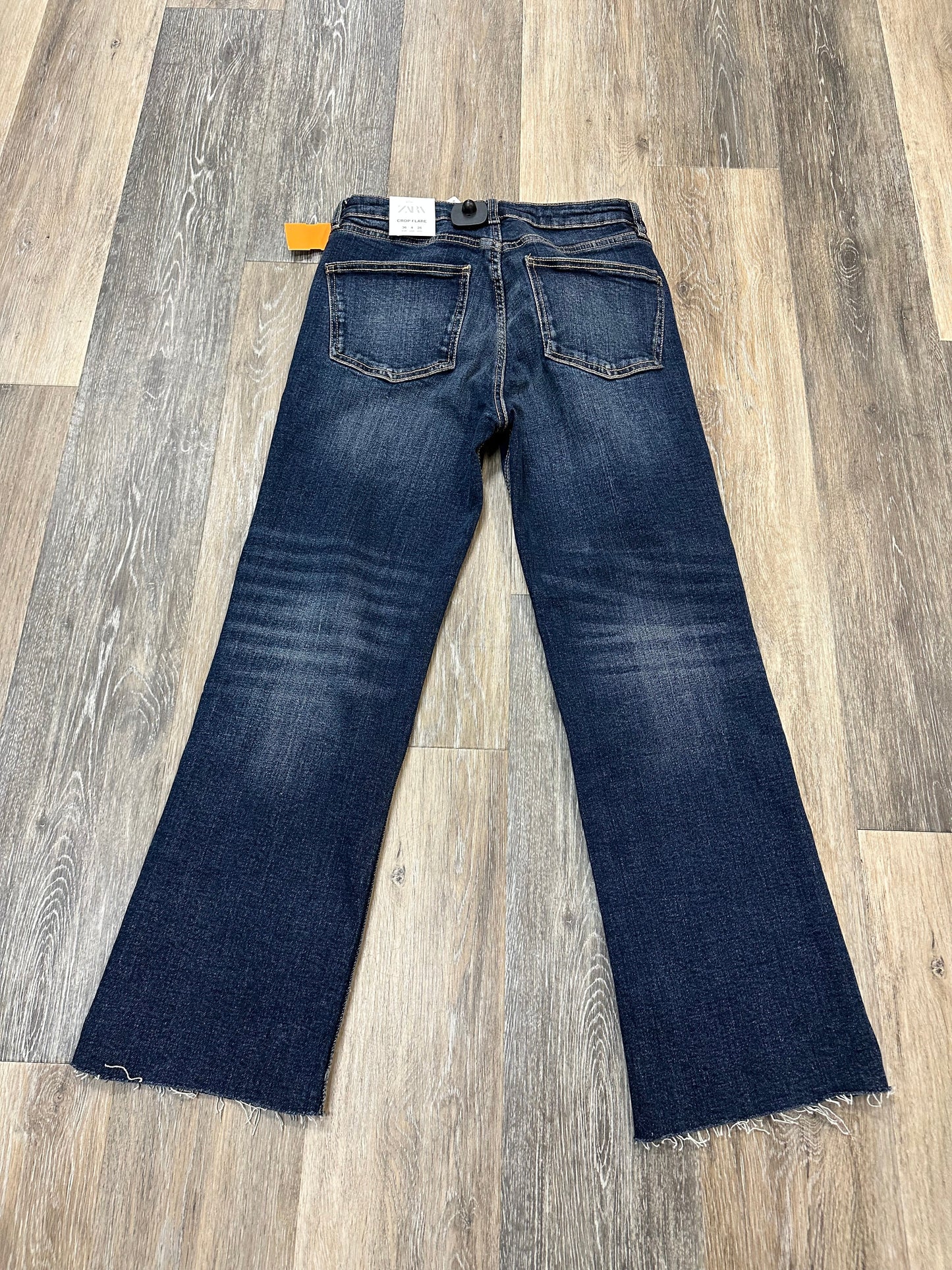 Jeans Straight By Zara In Blue Denim, Size: 4