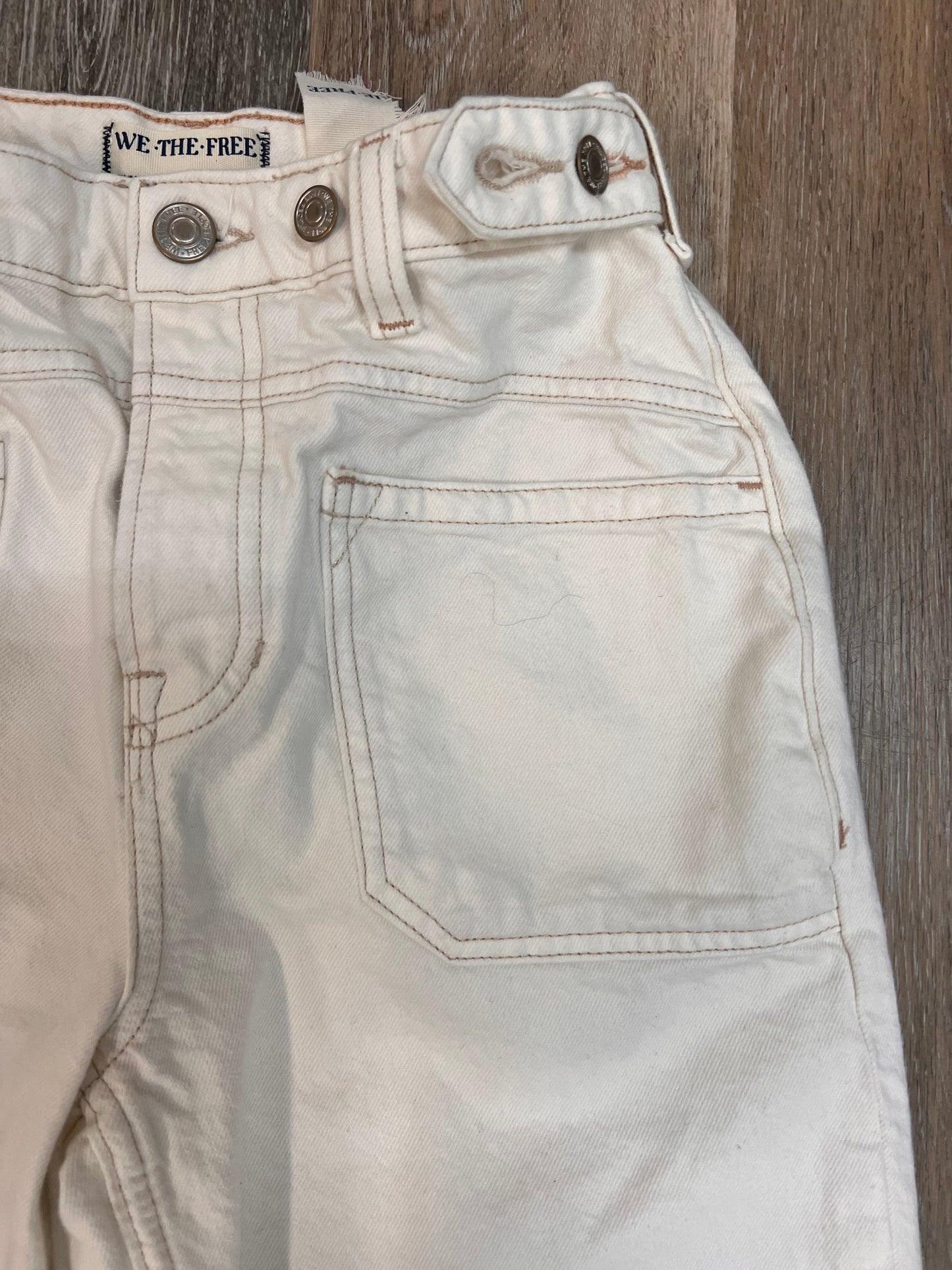 Jeans Straight By We The Free In White Denim, Size: 2/26