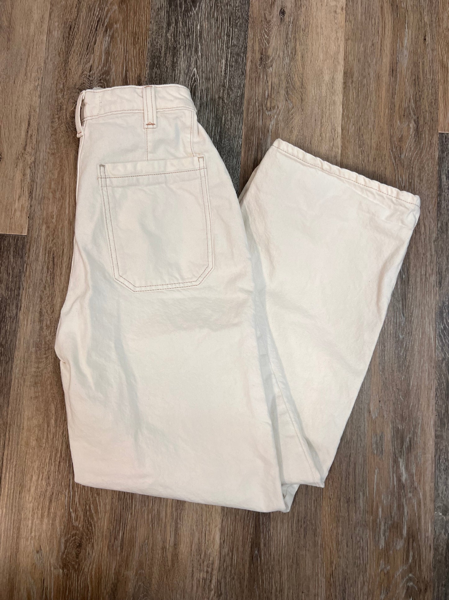 Jeans Straight By We The Free In White Denim, Size: 2/26