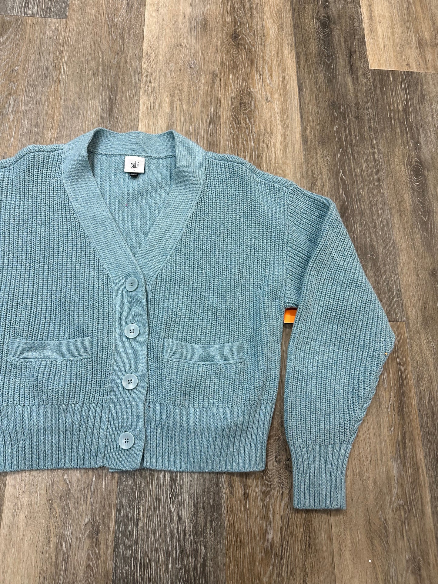 Sweater Cardigan By Cabi In Blue, Size: L