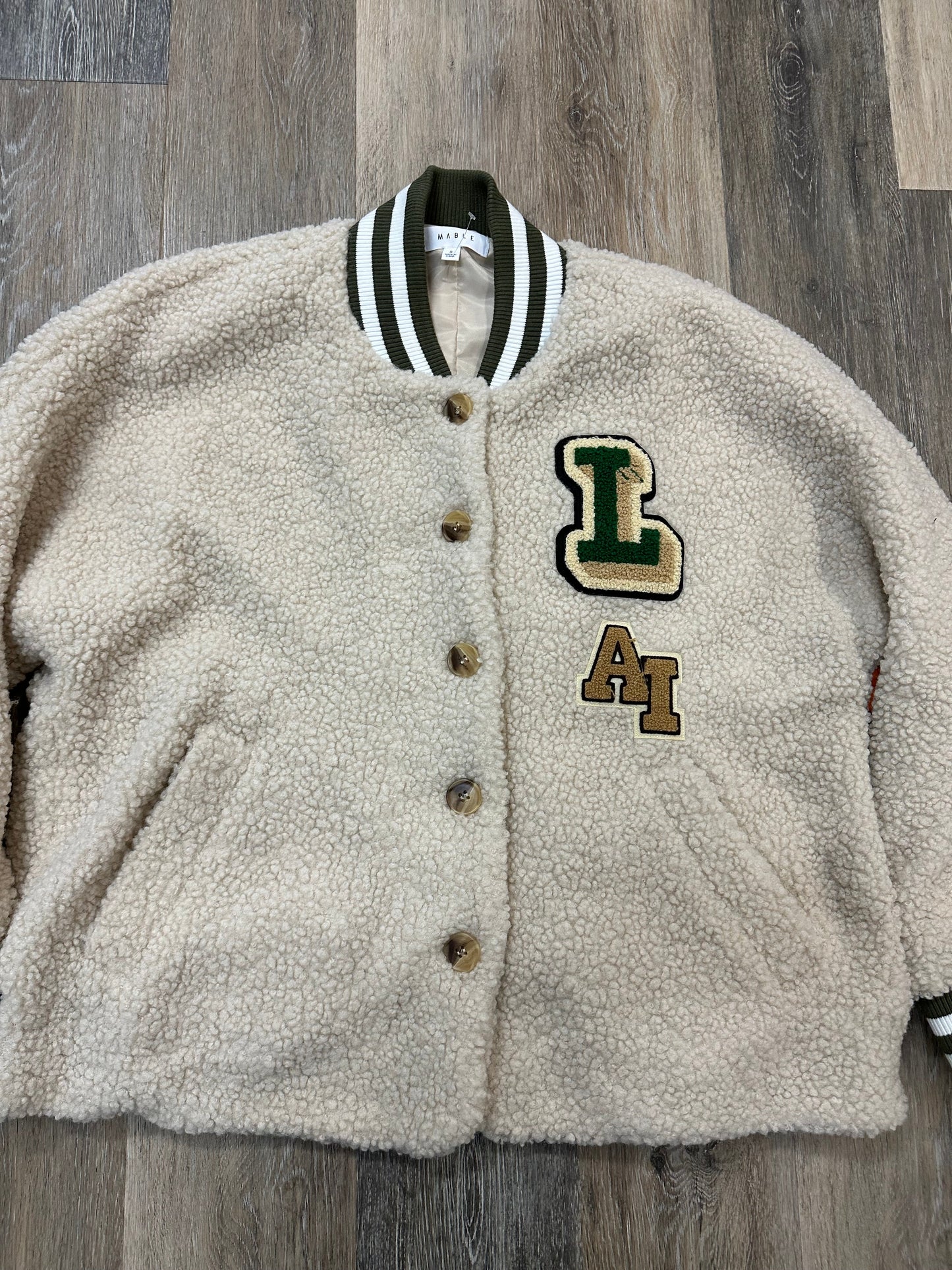 Jacket Faux Fur & Sherpa By Mable In Cream, Size: S