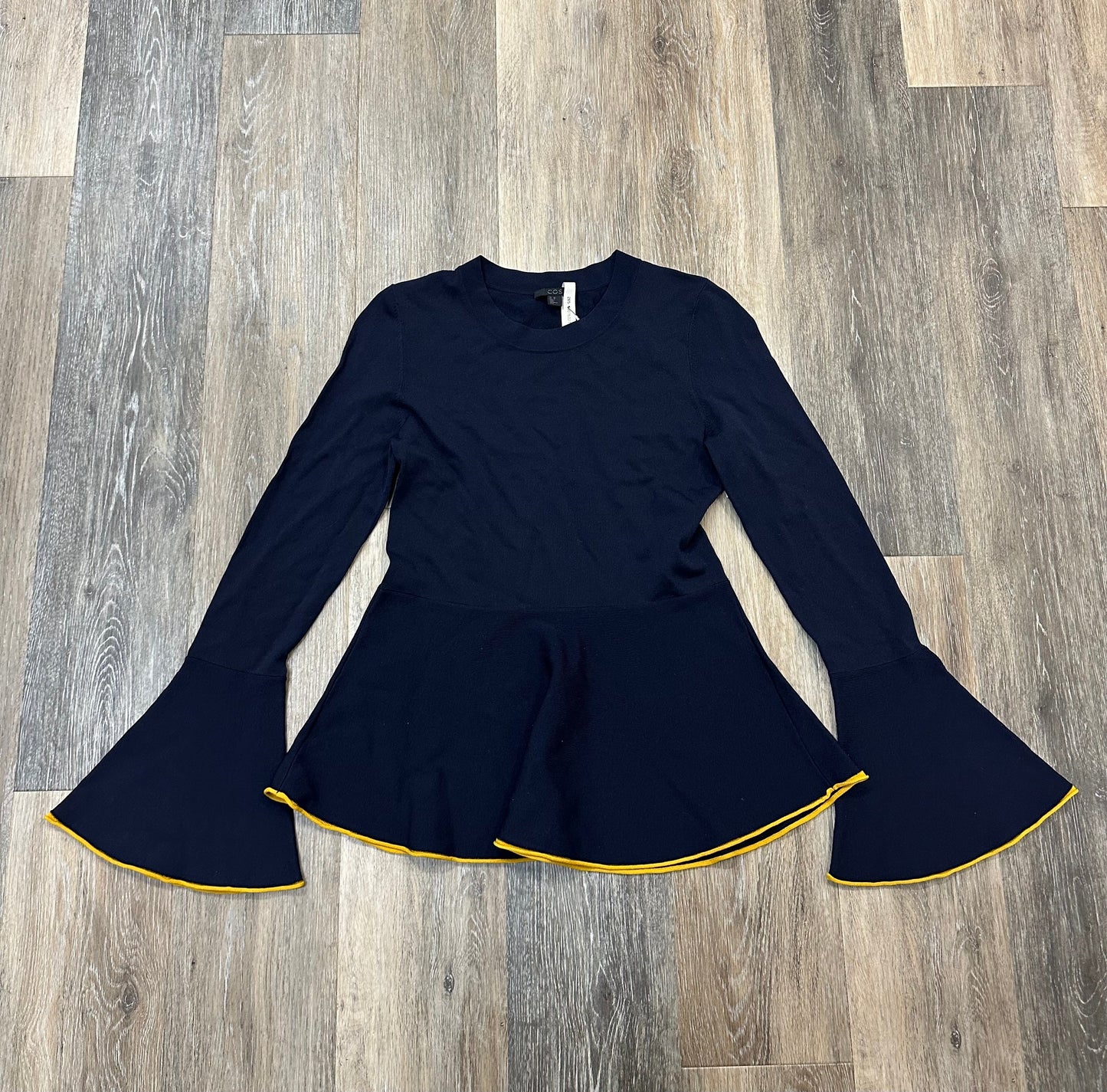 Blouse Long Sleeve By Cos In Navy, Size: Xs