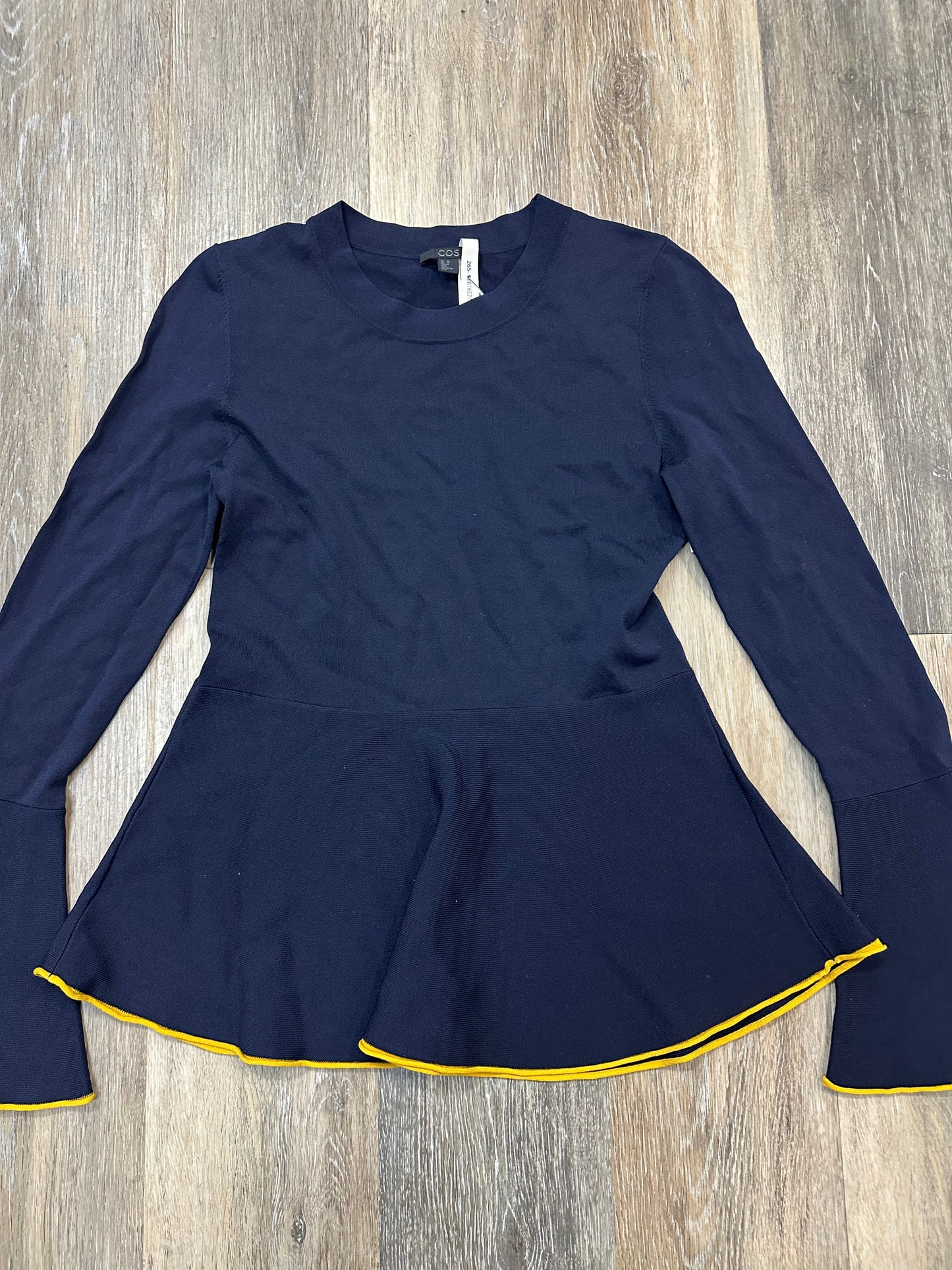 Blouse Long Sleeve By Cos In Navy, Size: Xs