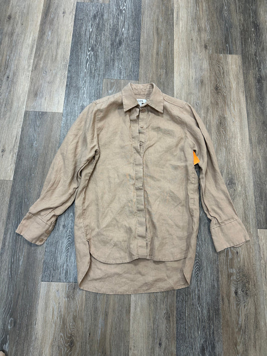 Blouse Long Sleeve By Cos In Tan, Size: 4