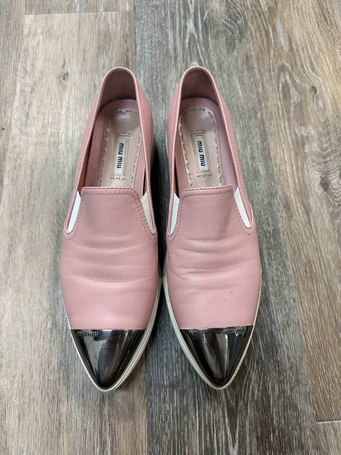 Shoes Luxury Designer By Miu Miu In Pink, Size: 9.5