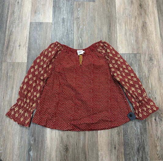 Blouse Long Sleeve By Mata Traders In Red, Size: M